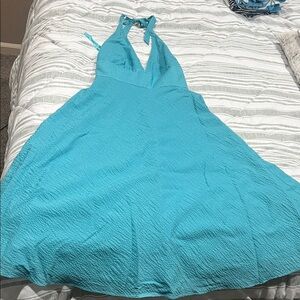 J. Crew Turquoise Halter Dress